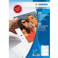 10 HERMA Fotosichthüllen Fotophan 9x13 cm weiß genarbt von Herma