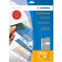 10 HERMA Prospekthüllen Fotophan 10x15 cm glasklar glatt von Herma