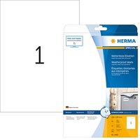 10 HERMA wetterfeste Folienetiketten 4866 weiß 210,0 x 297,0 mm von Herma