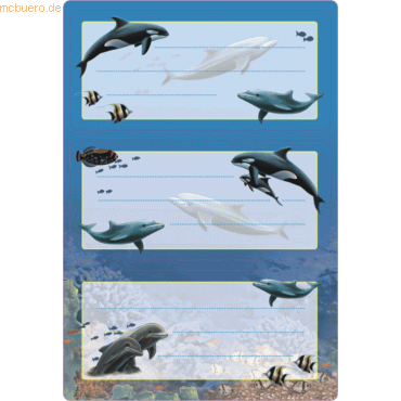 10 x HERMA Buchetiketten 76x36mm Vario Delfine beglimmert VE=2 Blatt von Herma