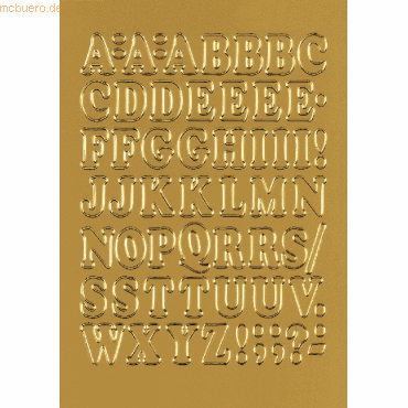 10 x HERMA Buchstaben 12mm A-Z selbstklebend Folie gold VE=1 Blatt von Herma