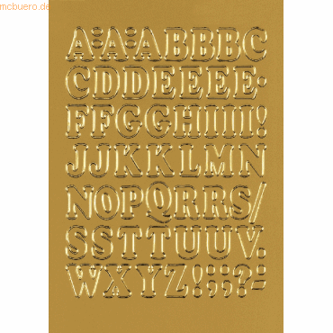 10 x HERMA Buchstaben 12mm A-Z selbstklebend Folie gold VE=1 Blatt 10 x HERMA Buchstaben 12mm A-Z selbstklebend Folie gold VE=1 Blatt von Herma