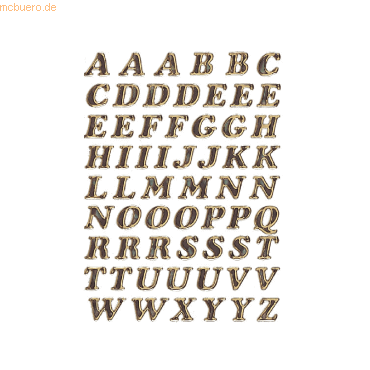 10 x HERMA Buchstaben 8mm A-Z selbstklebend Prismaticfolie gold glitze von Herma