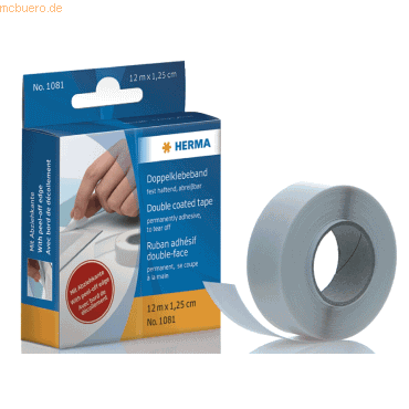 10 x HERMA Doppelklebeband 12mm x 12m fest haftend von Herma