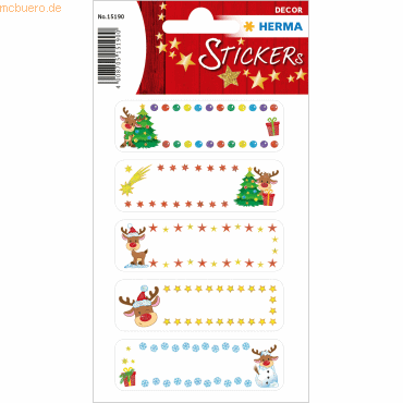 10 x HERMA Geschenkesticker Little Rudolph beglimmert von Herma