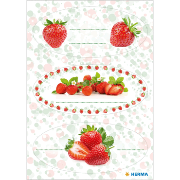 10 x HERMA HOME Küchenetiketten Erdbeere 4 Bl 1Pack von Herma