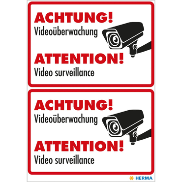 10 x HERMA Hinweisetikett Vario wetterfest Videoüberwachung 2St 1Pack 10 x HERMA Hinweisetikett Vario wetterfest Videoüberwachung 2St 1Pack von Herma