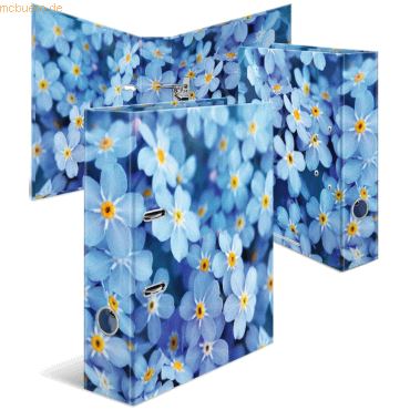 10 x HERMA Motiv-Ordner A4 7cm Blue Flowers von Herma