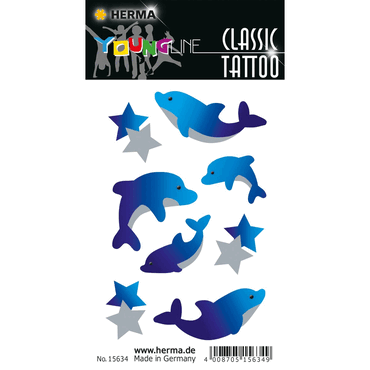 10 x HERMA Schmucketikett CLASSIC Tattoo Colour Delfine 1Bl 10 x HERMA Schmucketikett CLASSIC Tattoo Colour Delfine 1Bl von Herma