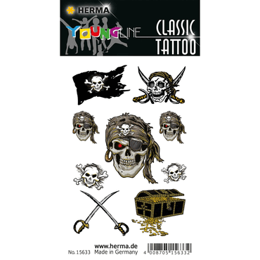10 x HERMA Schmucketikett CLASSIC Tattoo Colour Pirat 1Bl 10 x HERMA Schmucketikett CLASSIC Tattoo Colour Pirat 1Bl von Herma