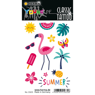 10 x HERMA Schmucketikett CLASSIC Tattoo Colour Summerfeeling 1Bl von Herma