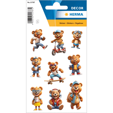 10 x HERMA Schmucketikett DECOR Coole Teddys 10 x HERMA Schmucketikett DECOR Coole Teddys von Herma