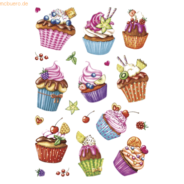 10 x HERMA Schmucketikett Decor CupcakesVE=2 Blatt von Herma