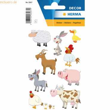 10 x HERMA Schmucketikett Decor Lieblingstiere 3 Blatt 10 x HERMA Schmucketikett Decor Lieblingstiere 3 Blatt von Herma