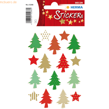 10 x HERMA Schmucketikett Decor Oh Tannenbaum 3 Blatt von Herma