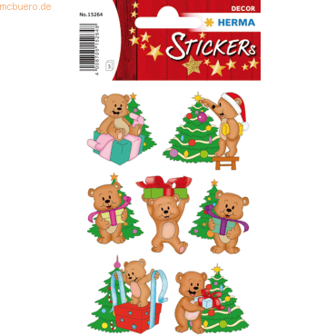 10 x HERMA Schmucketikett Decor Weihnachtsbären 3 Blatt 10 x HERMA Schmucketikett Decor Weihnachtsbären 3 Blatt von Herma