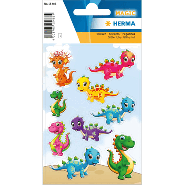 10 x HERMA Schmucketikett MAGIC Kleine Dinos Glitterfolie 1 Bl 1 Pack 10 x HERMA Schmucketikett MAGIC Kleine Dinos Glitterfolie 1 Bl 1 Pack von Herma