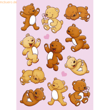 10 x HERMA Schmucketikett Magic Bärchen Mit Herz Sponge 10 x HERMA Schmucketikett Magic Bärchen Mit Herz Sponge von Herma