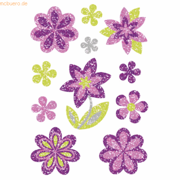 10 x HERMA Schmucketikett Magic Blumen Diamond Glittery Folie 10 x HERMA Schmucketikett Magic Blumen Diamond Glittery Folie von Herma