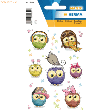 10 x HERMA Schmucketikett Magic Eulenkinder Transpuffy 1 Blatt 10 x HERMA Schmucketikett Magic Eulenkinder Transpuffy 1 Blatt von Herma