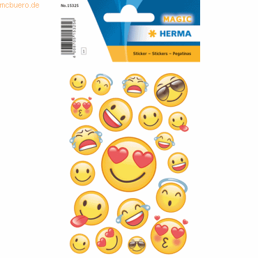 10 x HERMA Schmucketikett Magic Happy Smile Transpuffy 1 Blatt 10 x HERMA Schmucketikett Magic Happy Smile Transpuffy 1 Blatt von Herma