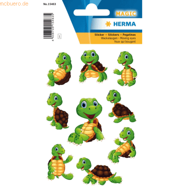 10 x HERMA Schmucketikett Magic Little Turtle Wackelaugen 10 x HERMA Schmucketikett Magic Little Turtle Wackelaugen von Herma