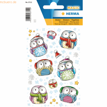 10 x HERMA Schmucketikett Magic Winter Eulen Wackelaugen 1 Blatt 10 x HERMA Schmucketikett Magic Winter Eulen Wackelaugen 1 Blatt von Herma