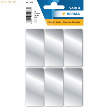 10 x HERMA Schmucketikett Silberetikett 26x54 mm 3 Blatt 10 x HERMA Schmucketikett Silberetikett 26x54 mm 3 Blatt von Herma
