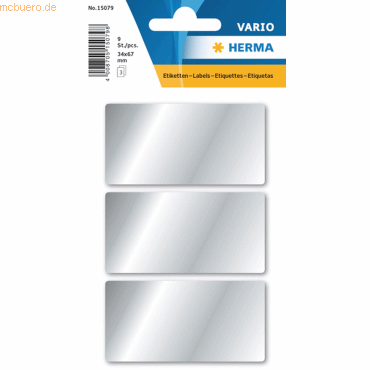 10 x HERMA Schmucketikett Silberetikett 34x67 mm 3 Blatt 10 x HERMA Schmucketikett Silberetikett 34x67 mm 3 Blatt von Herma