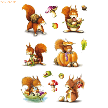 10 x HERMA Schmucketiketten Decor Eichhörnchen VE=3 Blatt 10 x HERMA Schmucketiketten Decor Eichhörnchen VE=3 Blatt von Herma