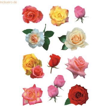 10 x HERMA Schmucketiketten Decor Rosenblüten VE=33 Stück von Herma