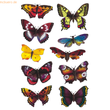 10 x HERMA Schmucketiketten Decor Schmetterlinge beglimmert VE=2 Blatt von Herma