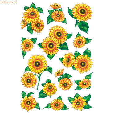 10 x HERMA Schmucketiketten Decor Sonnenblumen beglimmert VE=2 Blatt 10 x HERMA Schmucketiketten Decor Sonnenblumen beglimmert VE=2 Blatt von Herma