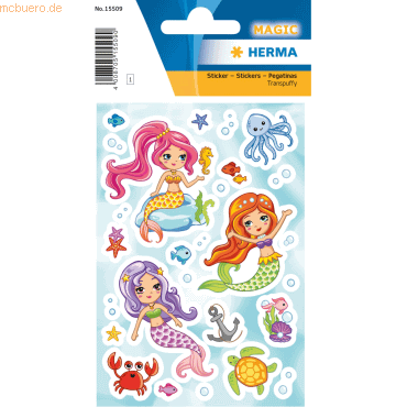 10 x HERMA Schmucketiketten Little Mermaid Transpuffy 10 x HERMA Schmucketiketten Little Mermaid Transpuffy von Herma