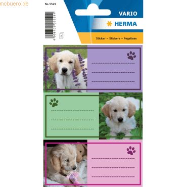 10 x HERMA Schuletiketten 76x35mm Hunde VE=9 Stück 10 x HERMA Schuletiketten 76x35mm Hunde VE=9 Stück von Herma