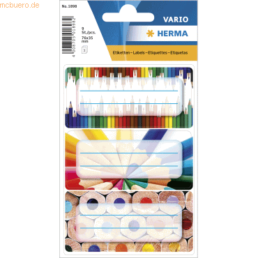 10 x HERMA Schuletiketten 76x35mm VE=3 Blatt Stifte 10 x HERMA Schuletiketten 76x35mm VE=3 Blatt Stifte von Herma