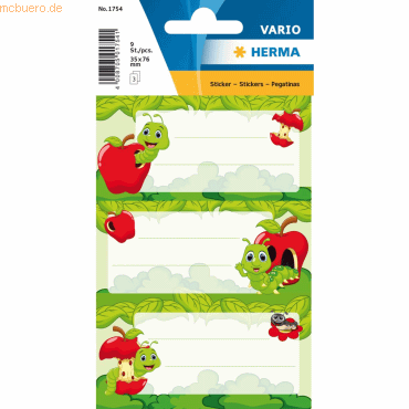 10 x HERMA Schuletiketten Fritz Der Wurm Beglimmert VE=2 Blatt 10 x HERMA Schuletiketten Fritz Der Wurm Beglimmert VE=2 Blatt von Herma
