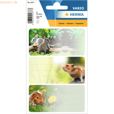 10 x HERMA Schuletiketten Nagetiere von Herma