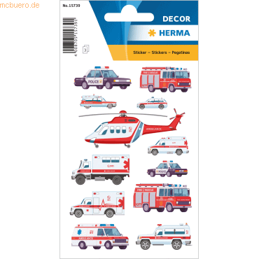 10 x HERMA Sticker Blaulicht Fahrzeuge 10 x HERMA Sticker Blaulicht Fahrzeuge von Herma