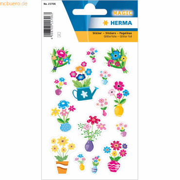 10 x HERMA Sticker Blümchen mit Glitter 10 x HERMA Sticker Blümchen mit Glitter von Herma
