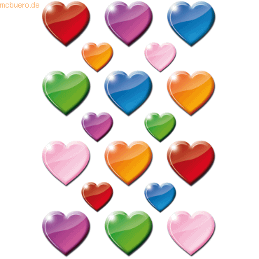 10 x HERMA Sticker Decor Bunte Herzen VE=3 Blatt 10 x HERMA Sticker Decor Bunte Herzen VE=3 Blatt von Herma