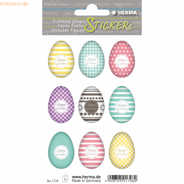 10 x HERMA Sticker Decor Happy Easter Eierset Bunt VE=3 Blatt 10 x HERMA Sticker Decor Happy Easter Eierset Bunt VE=3 Blatt von Herma
