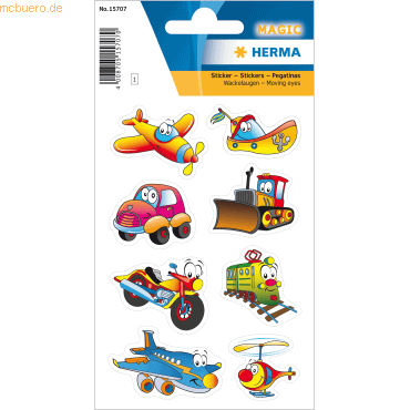 10 x HERMA Sticker Fahrzeuge mit lustigen Wackelaugen 10 x HERMA Sticker Fahrzeuge mit lustigen Wackelaugen von Herma