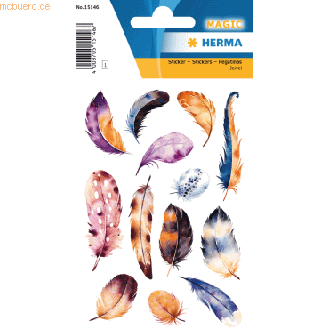 10 x HERMA Sticker Magic Federschmuck Jewel VE=1 Blatt 10 x HERMA Sticker Magic Federschmuck Jewel VE=1 Blatt von Herma