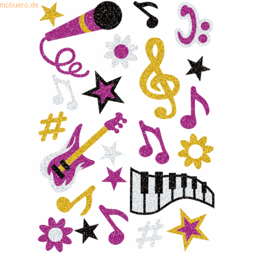 10 x HERMA Sticker Magic Musik Glittery VE=1 Blatt 10 x HERMA Sticker Magic Musik Glittery VE=1 Blatt von Herma