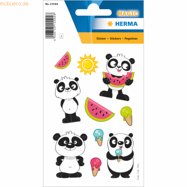 10 x HERMA Sticker Panda - der kleine Bär Folie von Herma