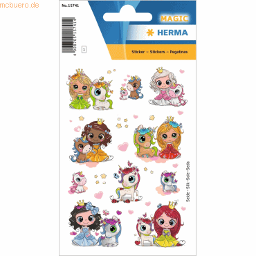 10 x HERMA Sticker Prinzessin Sweetie & Friends von Herma