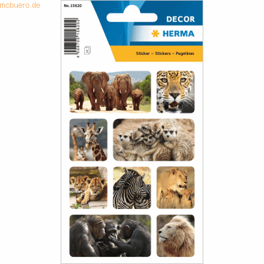 10 x HERMA Sticker Tiere Afrikas von Herma