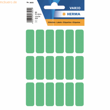 10 x HERMA Vielzweck-Etiketten 12x34mm grün VE=90 Stück 10 x HERMA Vielzweck-Etiketten 12x34mm grün VE=90 Stück von Herma