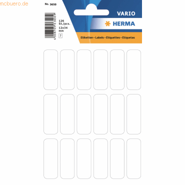 10 x HERMA Vielzweck-Etiketten 12x34mm weiß VE=126 Stück 10 x HERMA Vielzweck-Etiketten 12x34mm weiß VE=126 Stück von Herma
